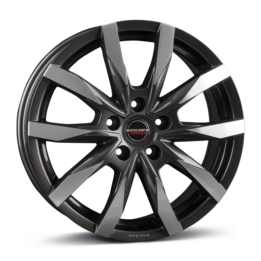 BORBET CW5 MIST ANTRACITE GLOSS POLIS 7.5x18 5/130 ET53 CB78.1