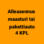 Alleasennus maasturi tai pakettiauto (4 kpl) | Verkkoajanvaraus
