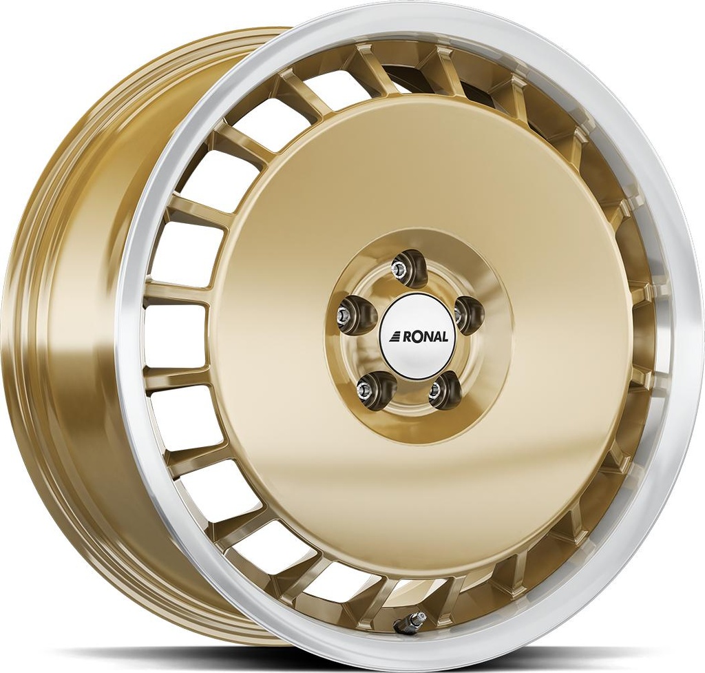 RONAL R50 AERO RACING GOLD RIM LIP CUT 7.5x16 4/100 ET38 CB68