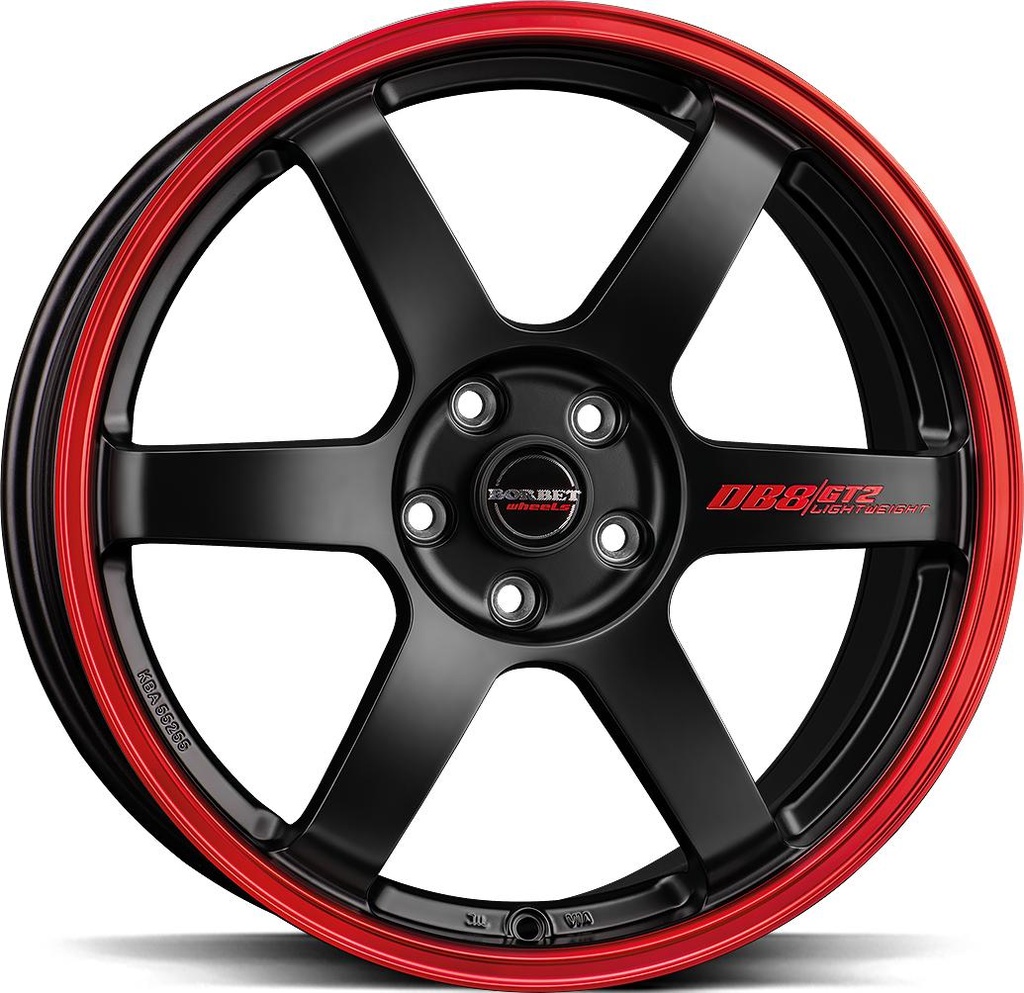 BORBET DB8GT2 BLACK MATT RIM RED 8.5x19 5/114.3 ET40 CB72.5