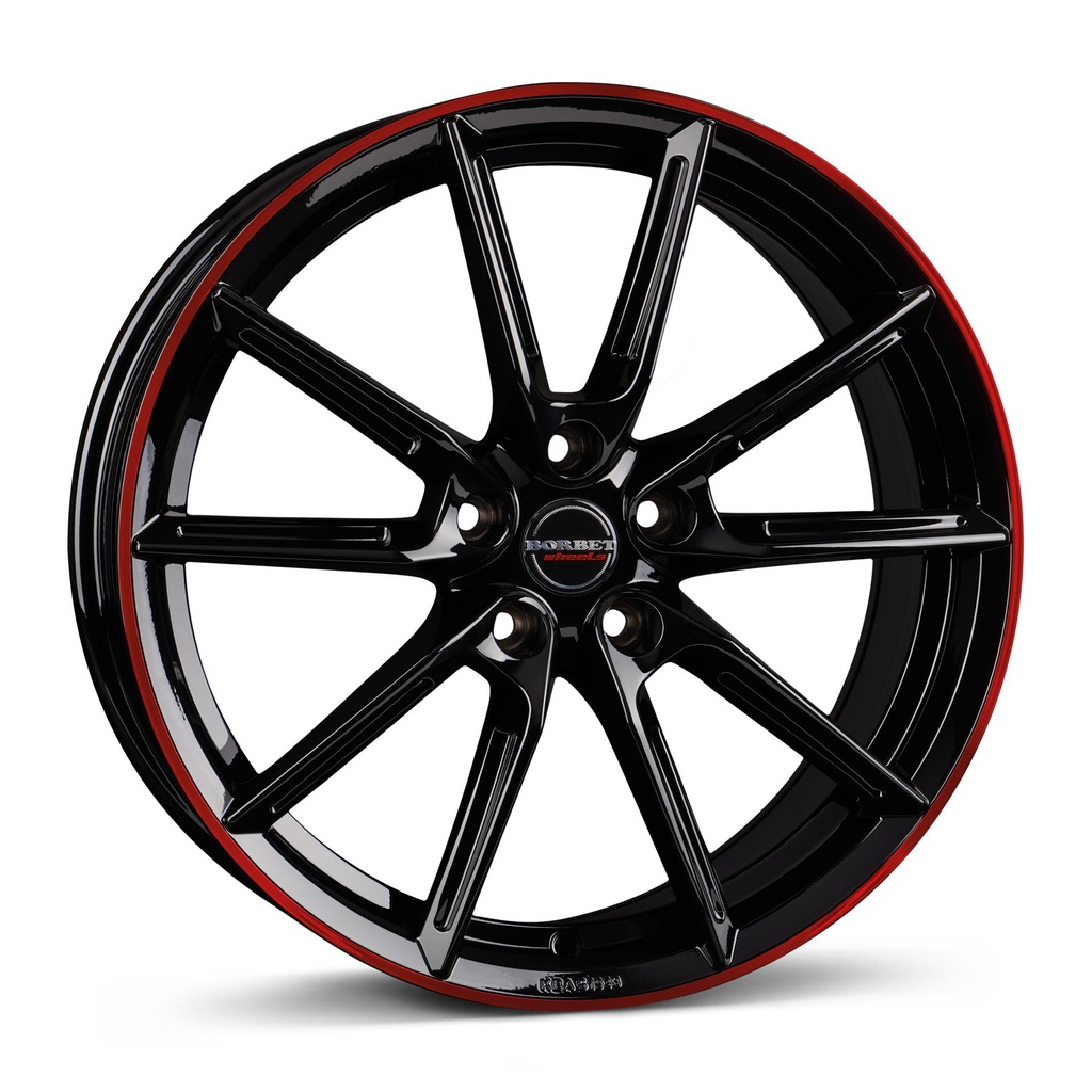 BORBET LX18 BLACK GLOSS RIM RED 8x18 5/108 ET45 CB72.5