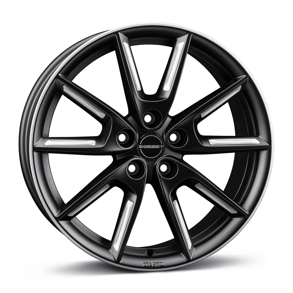 BORBET LX18 BLACK MATT SILV SPOKE RIM 8x18 5/114.3 ET48 CB72.5