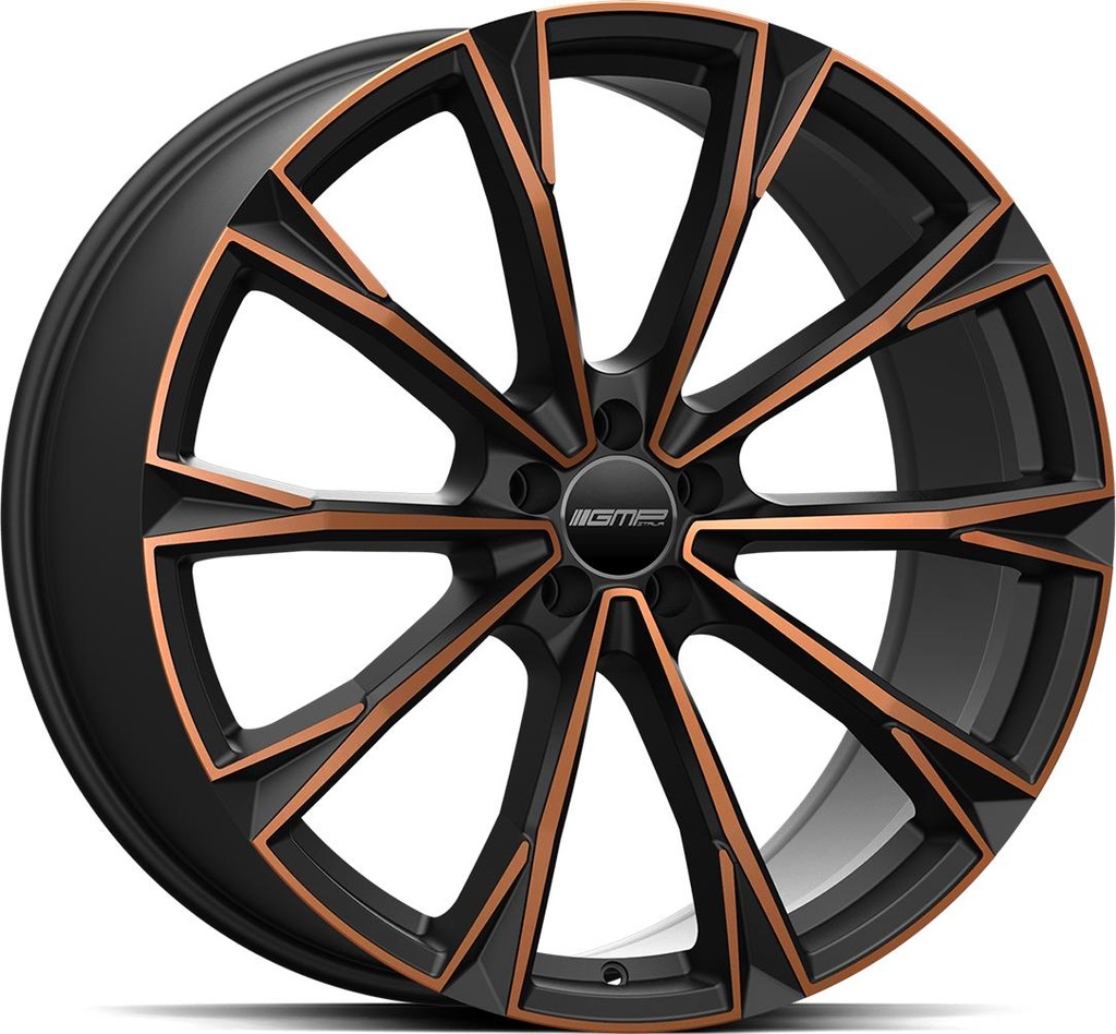 GMP TOTALE SATIN BLACK BRONZE ORANGE 11.5x22 5/130 ET22 CB71.6